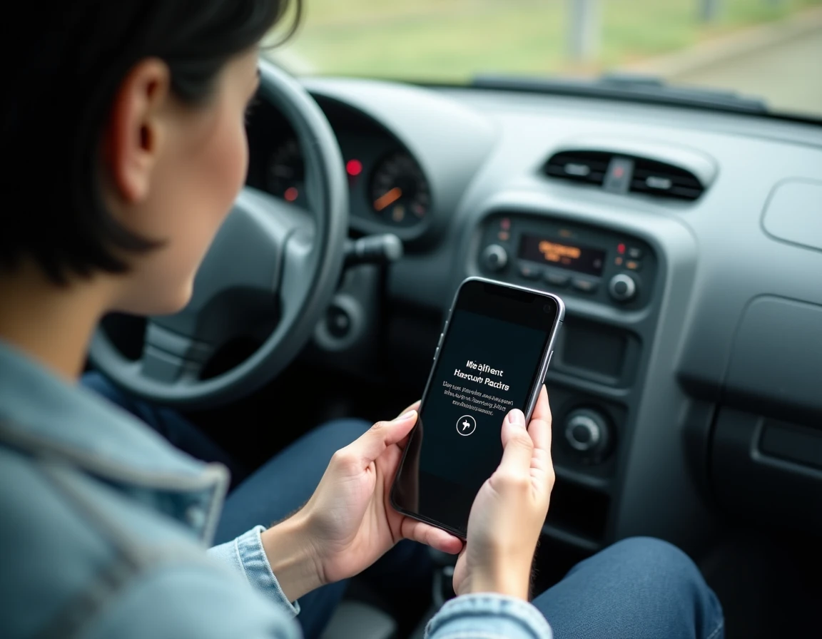 Femme associant son smartphone au système Bluetooth de la Renault Clio 3 via le menu de l'écran central