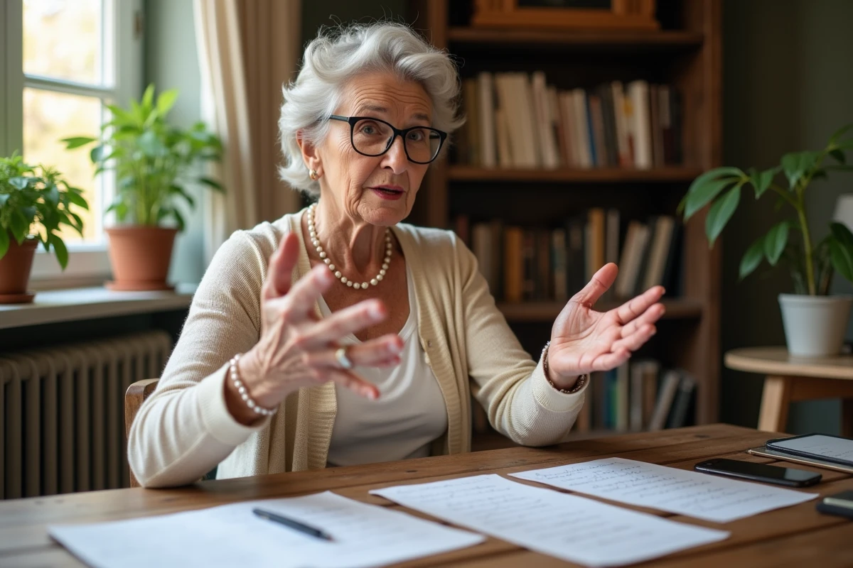 Femme écrivant et prononçant son discours de mariage à voix haute pour adapter le texte à l'oral
